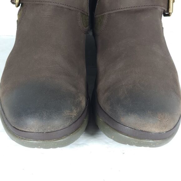 UGG Women's Simmens US8,5? Brown Leather Lined LaceUp Waterproof Wintet Boots - Picture 4 of 16